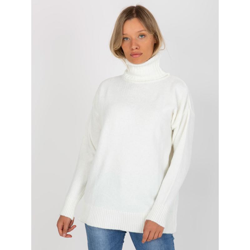 Női laza szabású pulóver RUE PARIS fehér