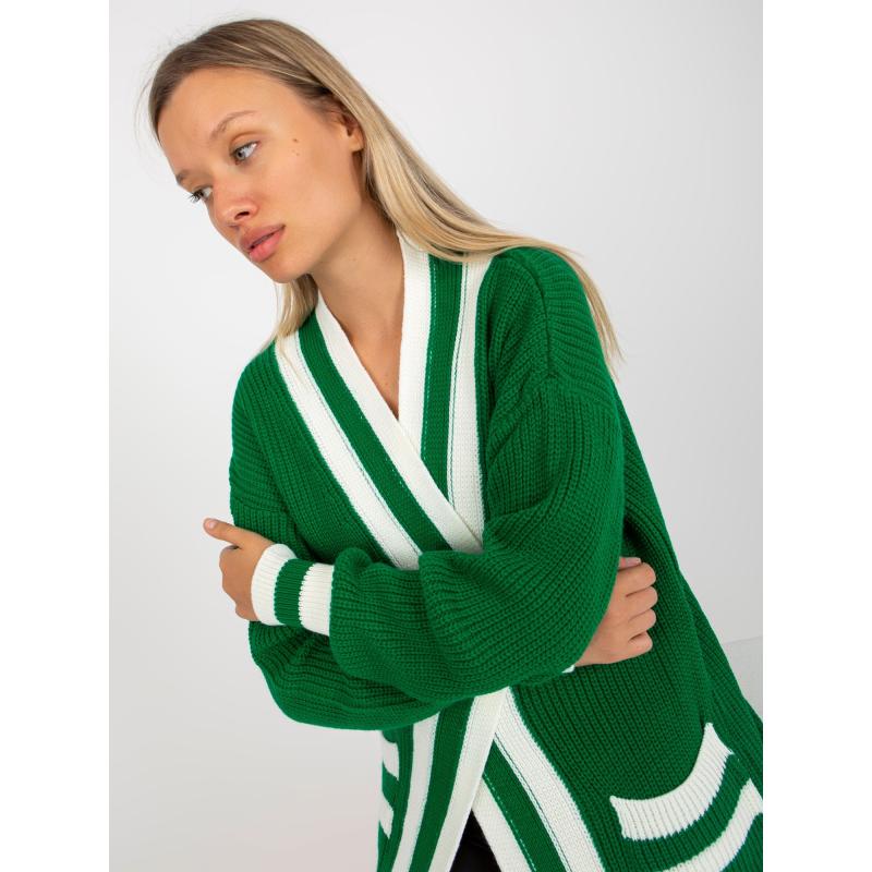Dámský svetr oversize RUE PARIS zelený  