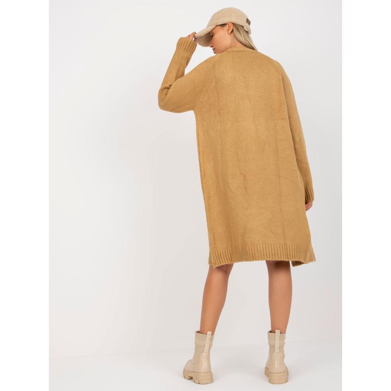 Női kardigán zsebekkel RUE PARIS barna