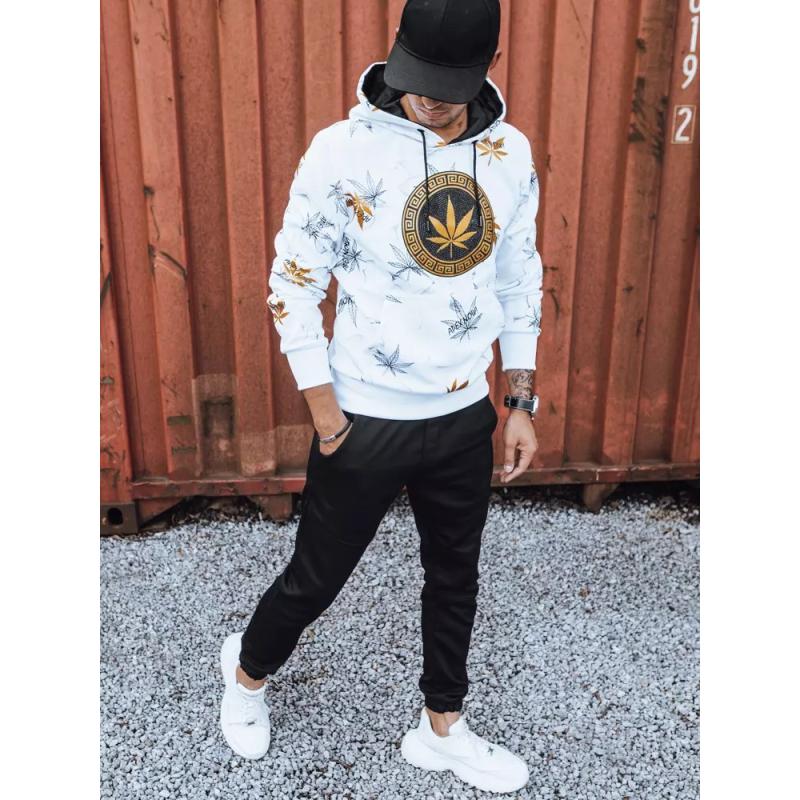 Pánska mikina s potlačou UNA biela