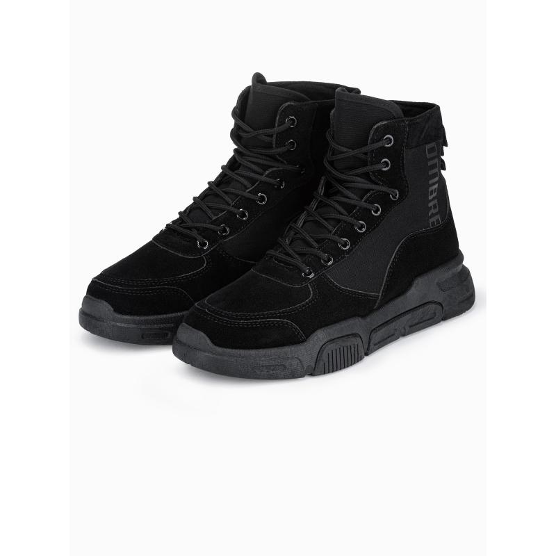 Férfi bokacsizma formázott talppal – fekete V1 OM-FOBO-0122