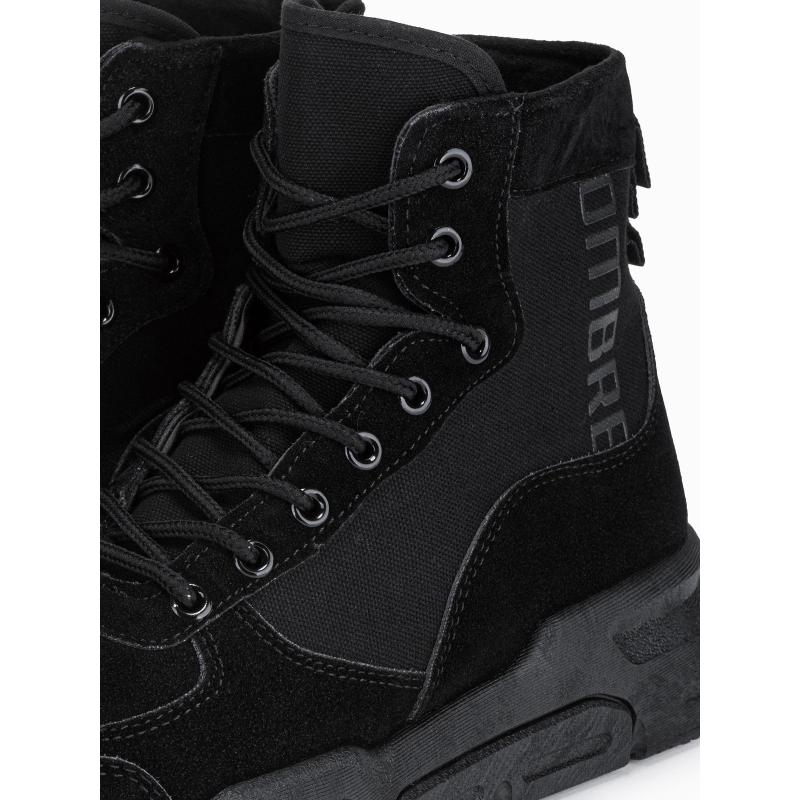 Férfi bokacsizma formázott talppal – fekete V1 OM-FOBO-0122