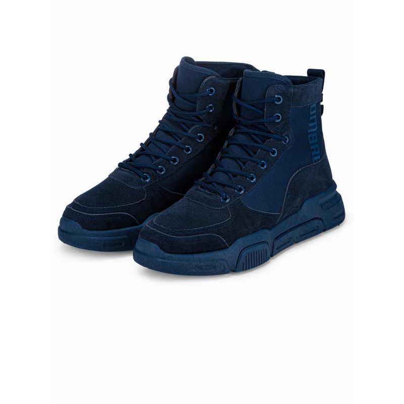 Férfi bokacsizma formázott talppal – sötétkék V4 OM-FOBO-0122