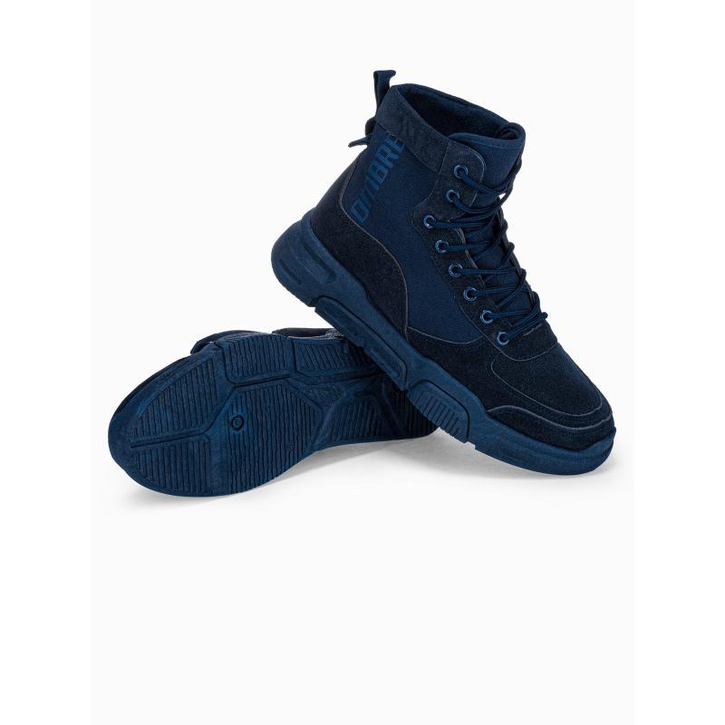 Férfi bokacsizma formázott talppal – sötétkék V4 OM-FOBO-0122