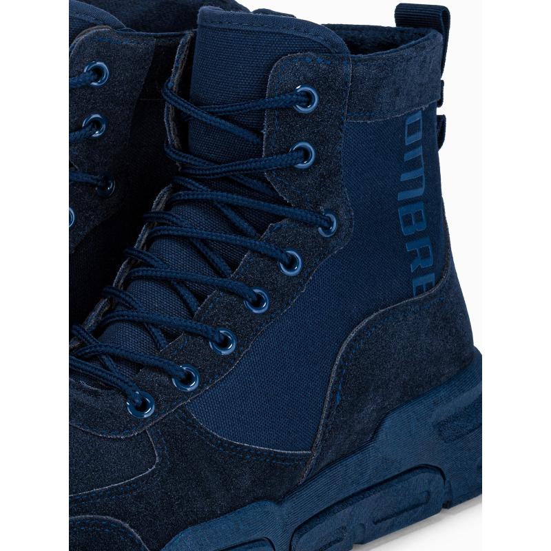 Férfi bokacsizma formázott talppal – sötétkék V4 OM-FOBO-0122