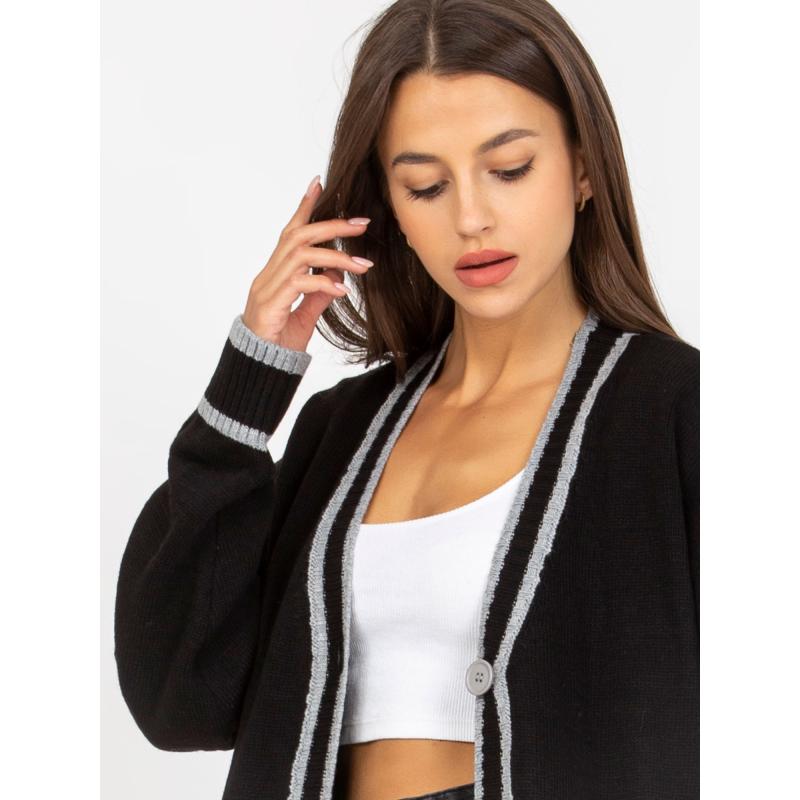 Dámský svetr s kapsami RUE PARIS černý  