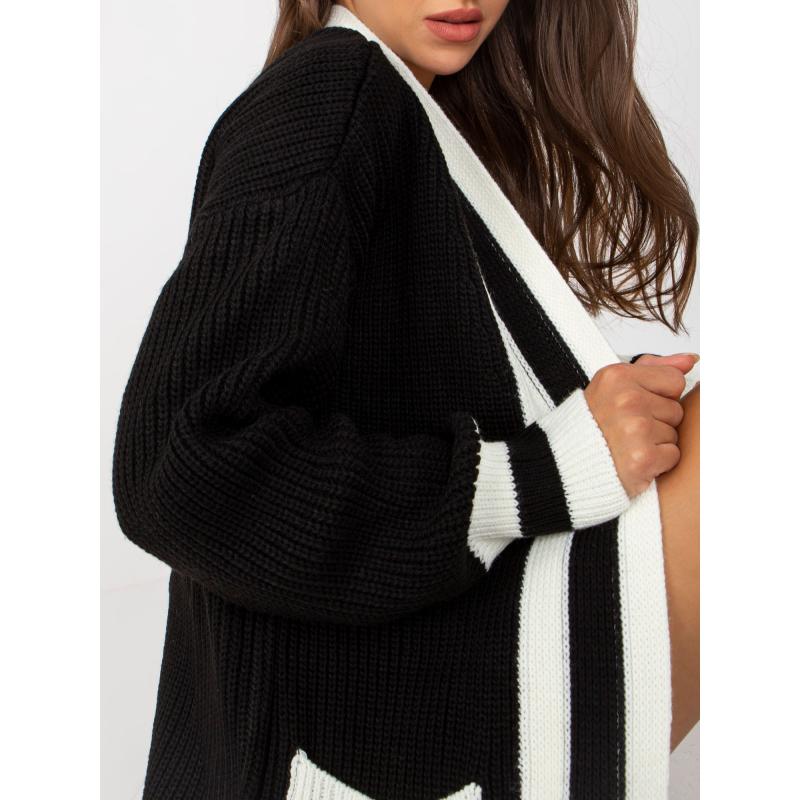 Dámský svetr s kapsami RUE PARIS černý 