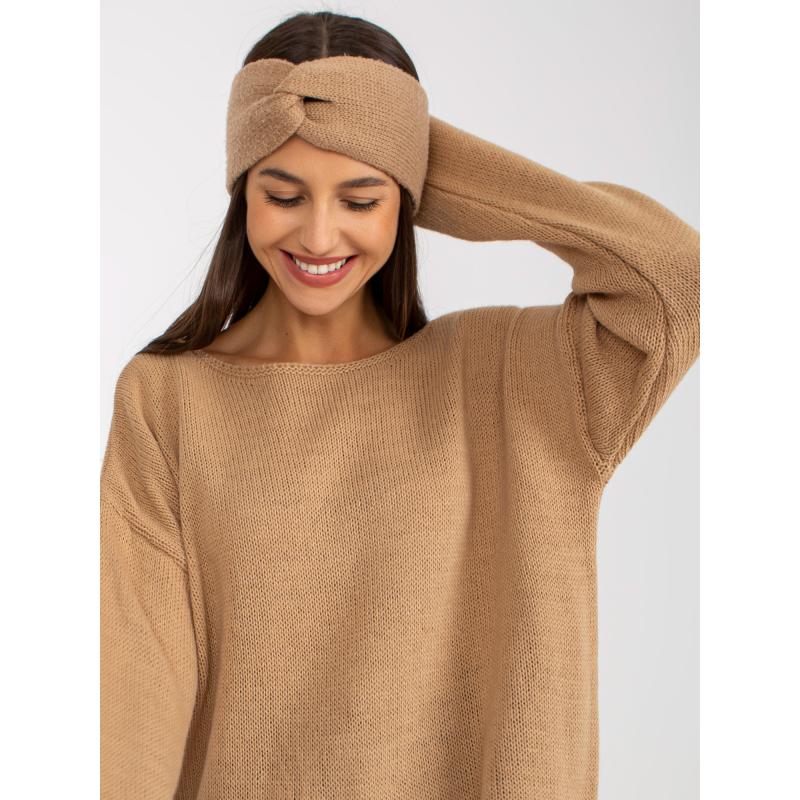 Női oversize pulóver OCH BELLA barna