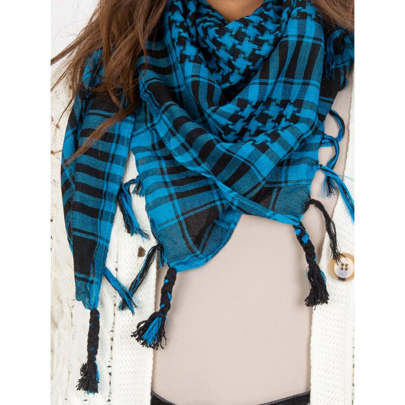 Női kockás sál MIA kék-fekete