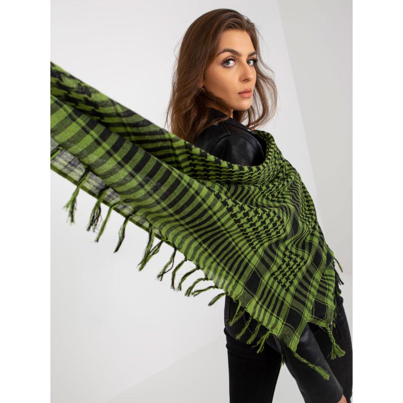 Női kockás sál ARAFAT zöld-fekete