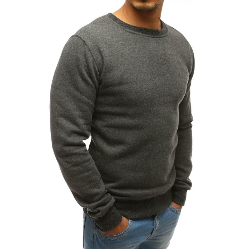 Pánská mikina bez kapuce antracitová