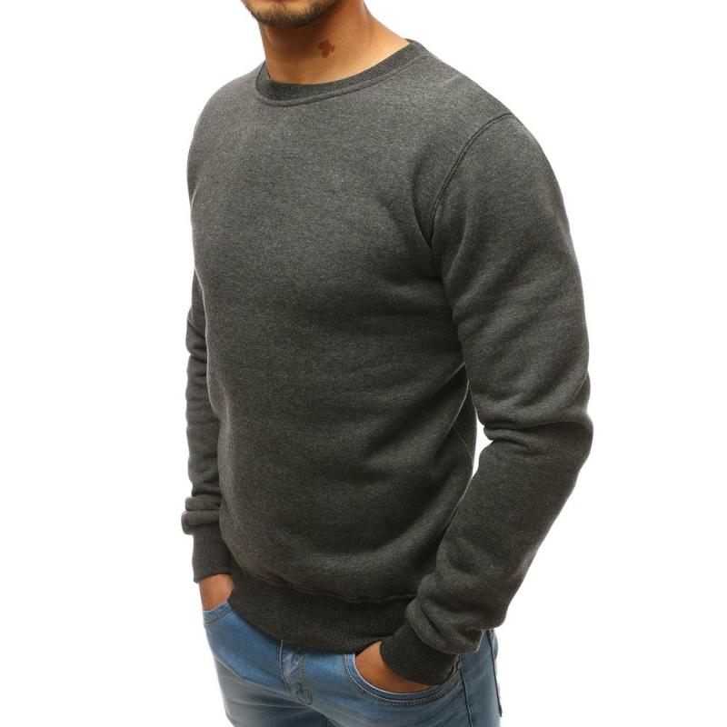 Pánská mikina bez kapuce antracitová