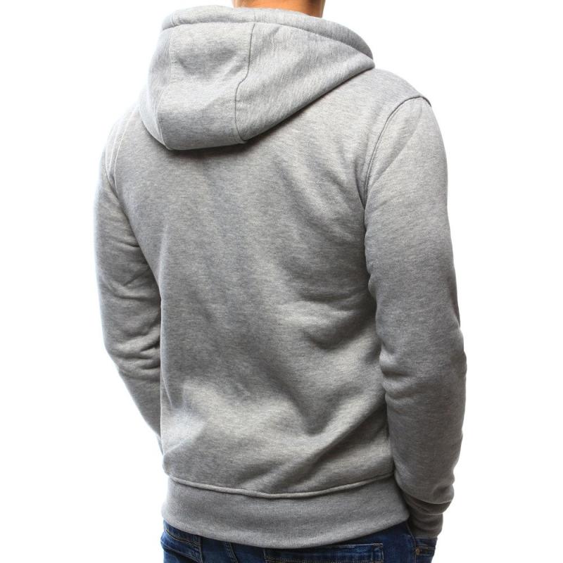 Pánská mikina s kapucí rozepínací šedá