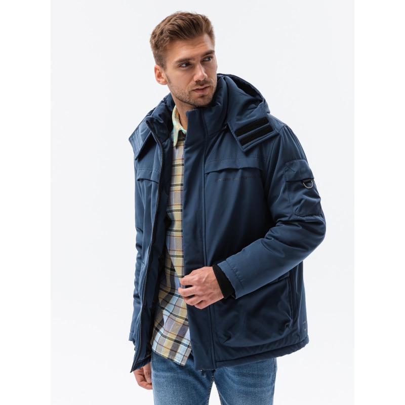 Pánská bunda zimní prošívaná JULIUS tmavě modrá