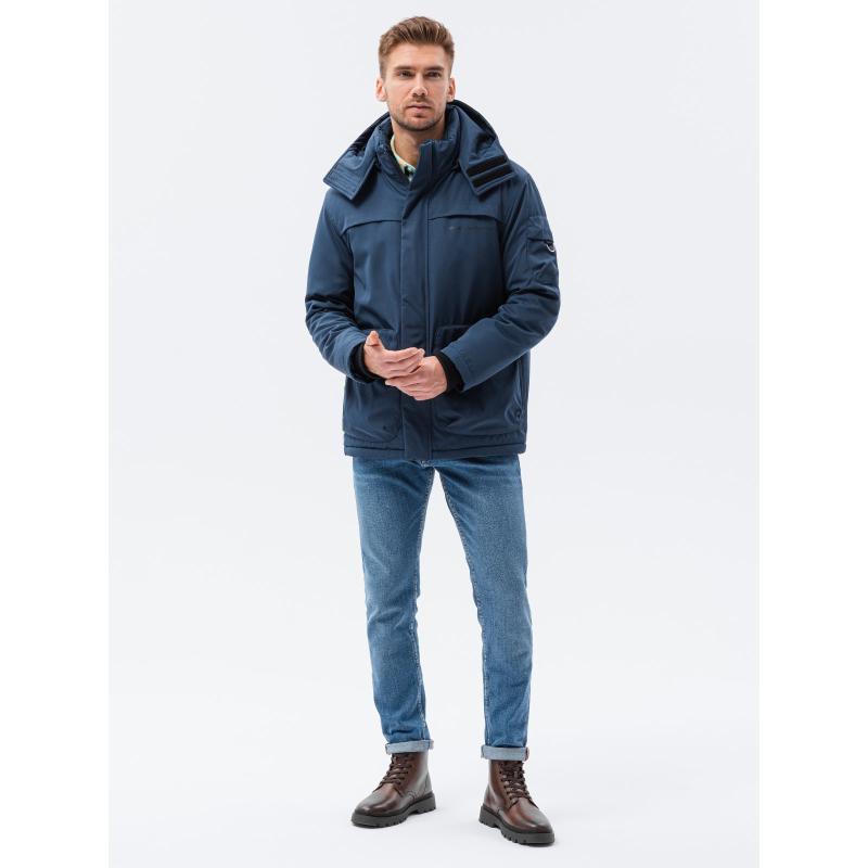 Pánská bunda zimní prošívaná JULIUS tmavě modrá