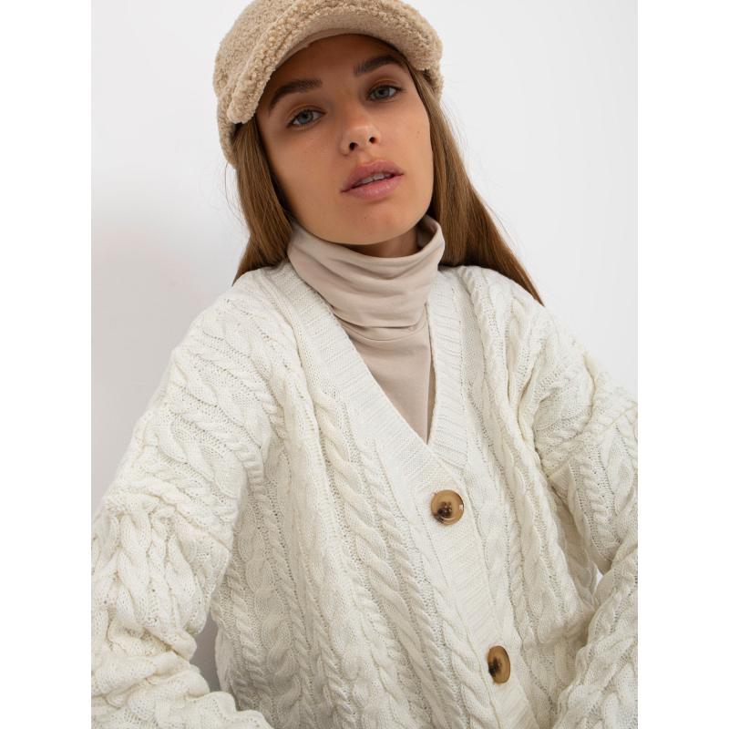 Női kardigán gombokkal RUE PARIS ekrü színű