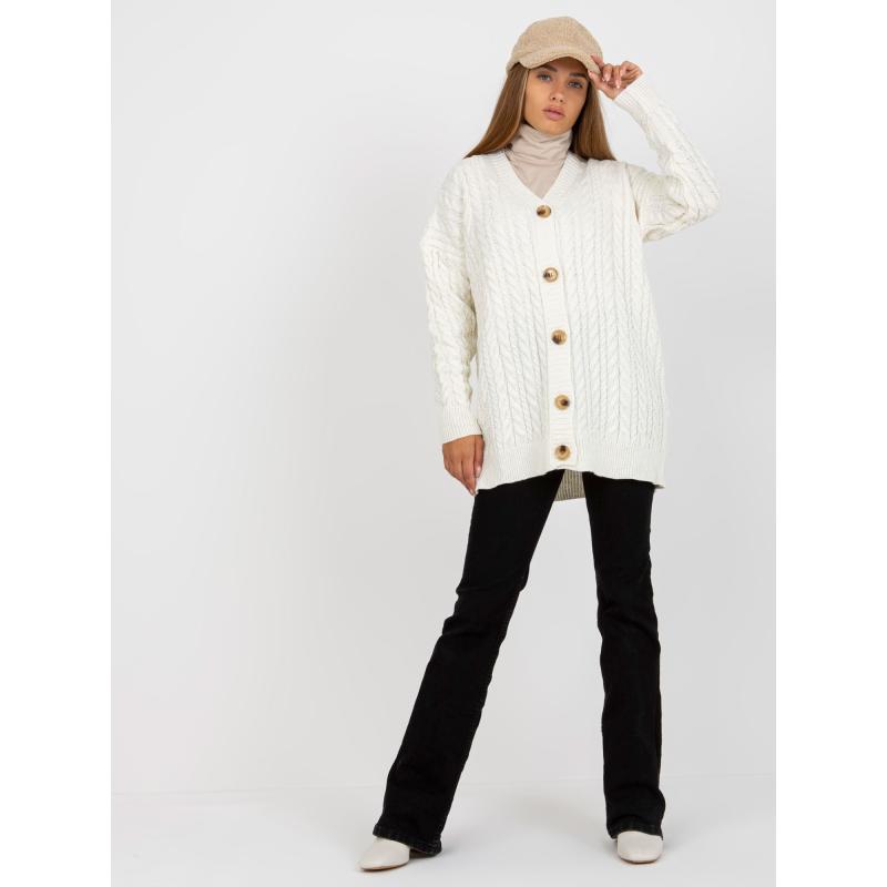Női kardigán gombokkal RUE PARIS ekrü színű