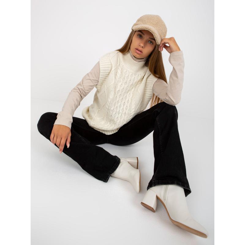 Dámská vesta kostkovaná SUBLEVEL bílá  