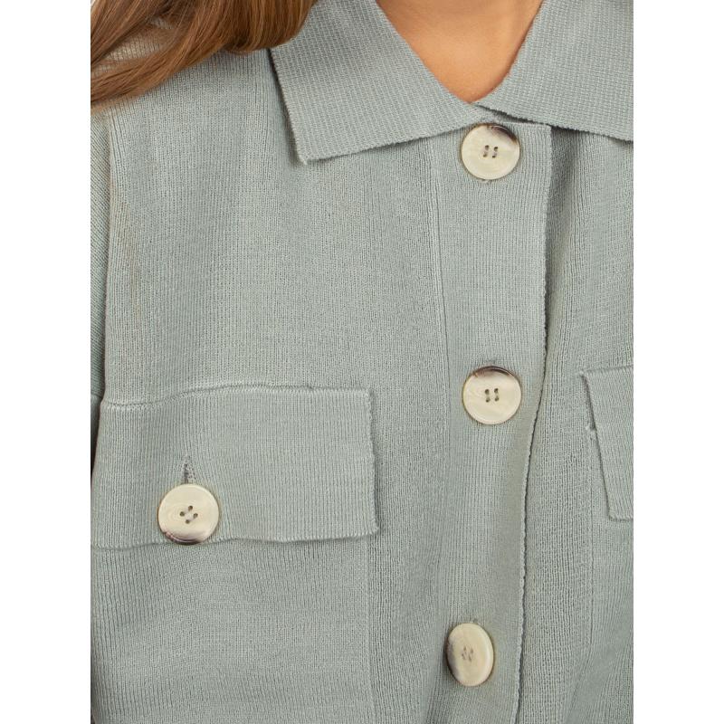 Dámský svetr s krátkým rukávem ALENA světle zelený 