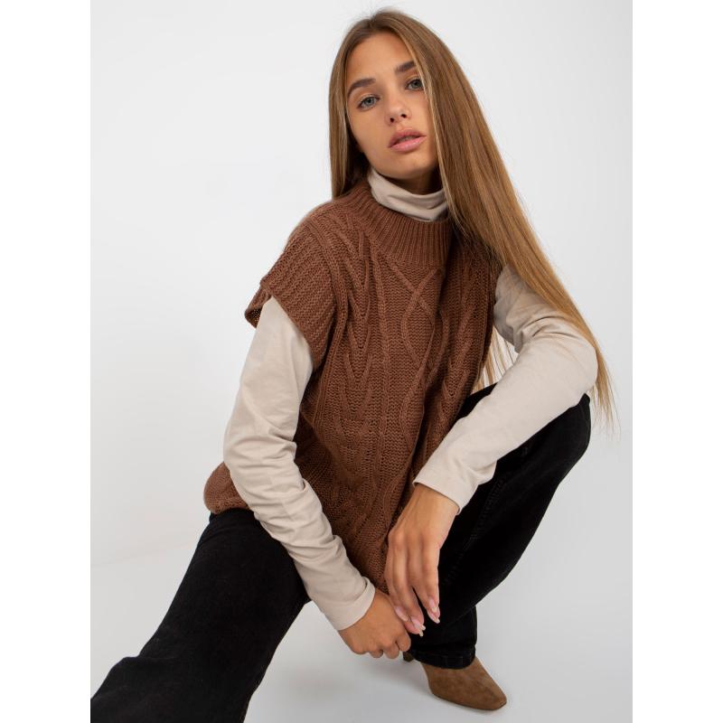 Női mellény copfokkal SUBLEVEL barna SUBLEVEL barna