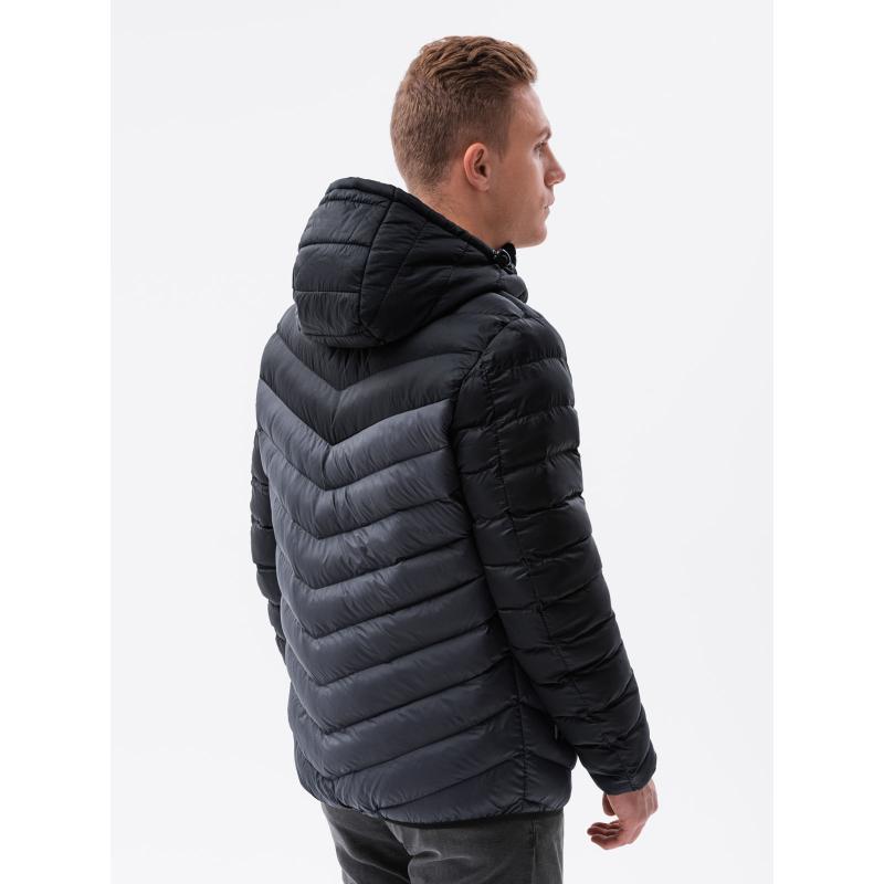 Pánská bunda prošívaná CASEY šedá/černá