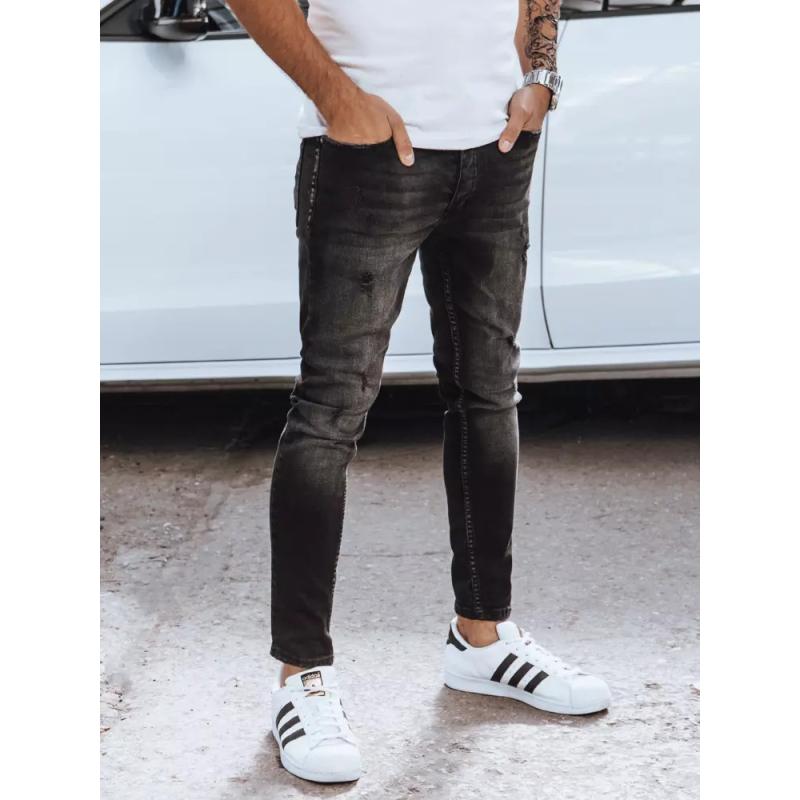 Pánske nohavice džínsové KOHEN čierne