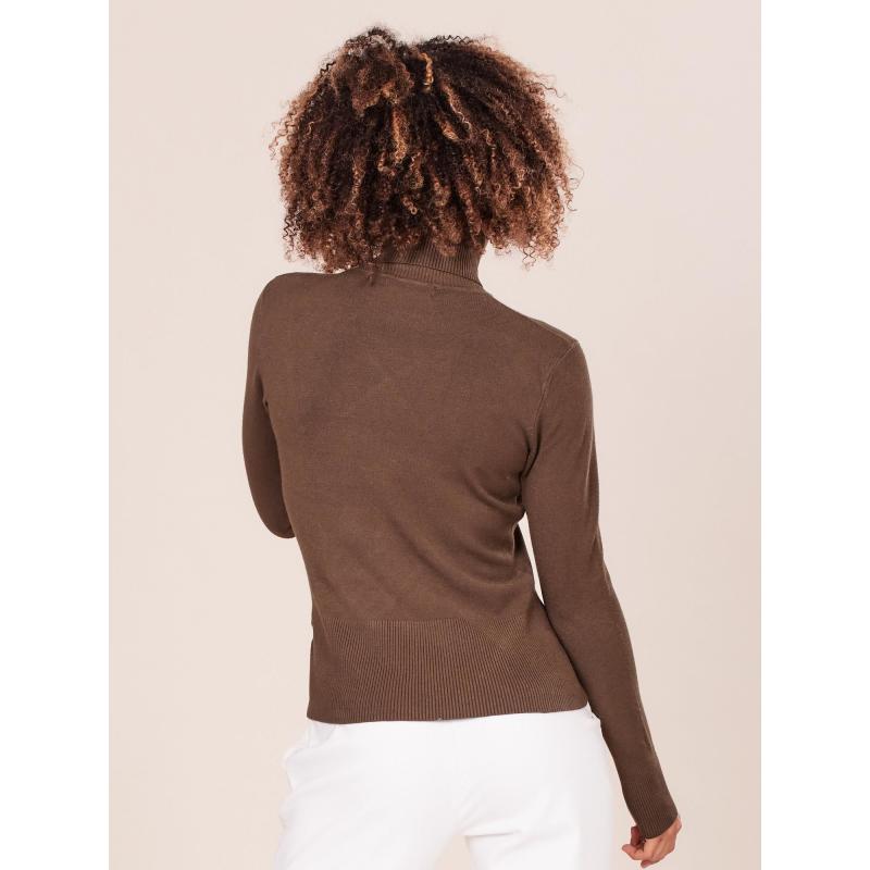 Dámský svetr s výstřihem PAIGE khaki