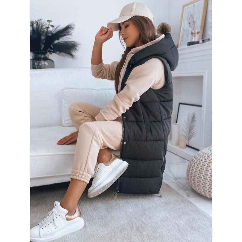 Női steppelt mellény NOELIA fekete