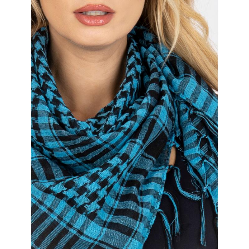 Dámska šatka so strapcami ARAFAT svetlomodrá a čierna