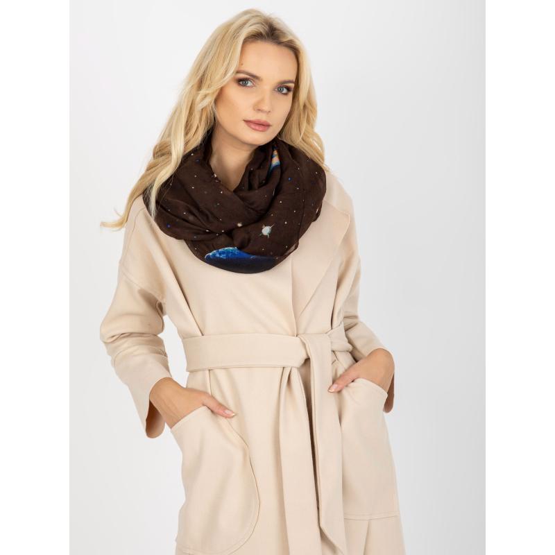 Dámsky šál s potlačou ISADORA hnedý