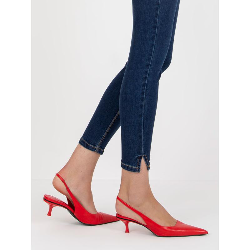 Dámské kalhoty vypasované džínové STITCH & SOUL tmavě modré 