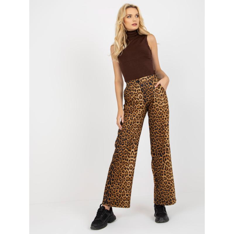 Női farmer nadrág zsebekkel EMILY világos barna