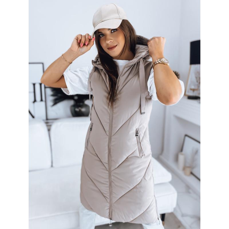 Dámská vesta prošívaná ZIPIS béžová