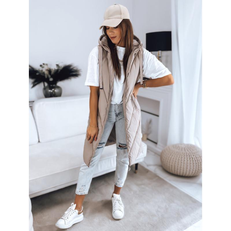 Dámská vesta prošívaná ZIPIS béžová