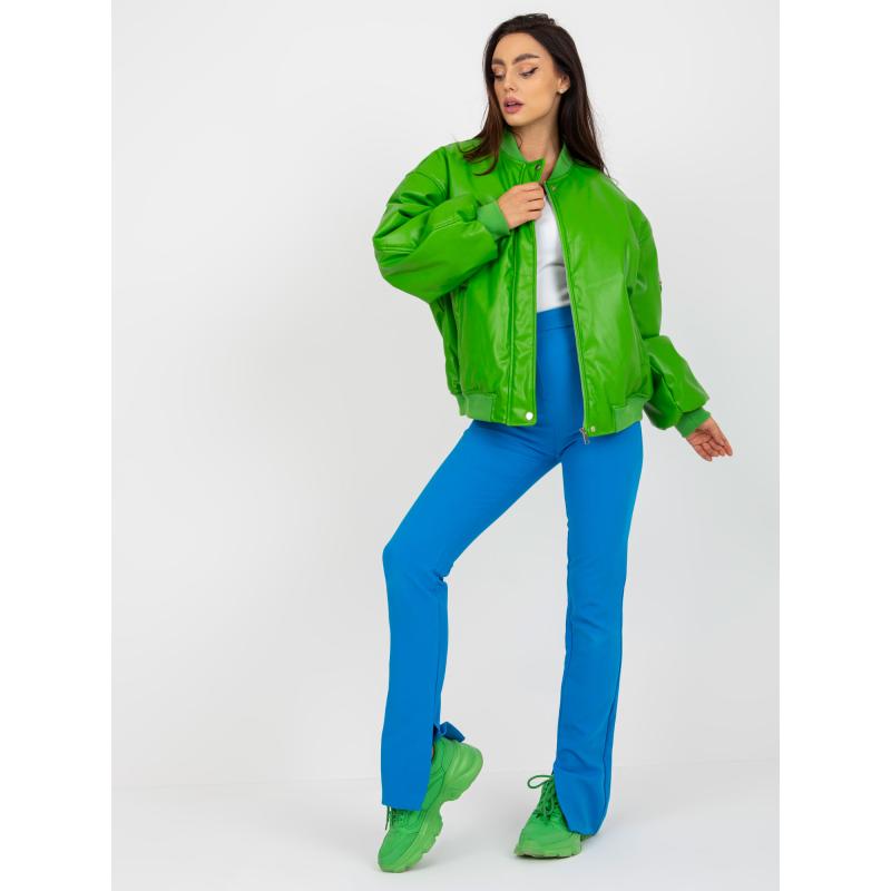 Női bomberdzseki öko bőr DAHLIA világoszöld színben