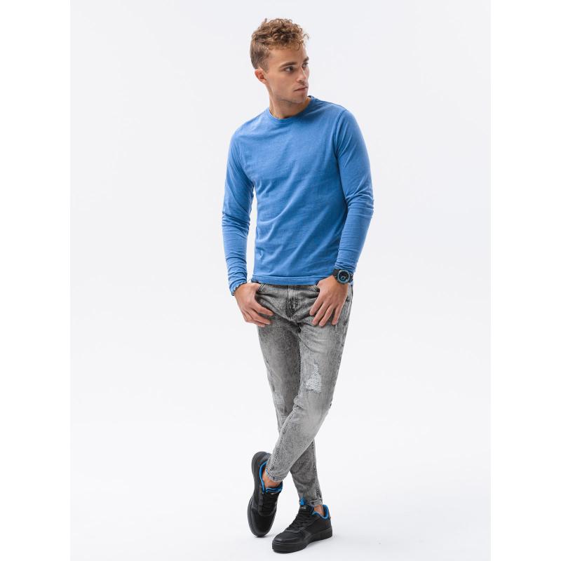 Pánská hladká mikina s dlouhým rukávem DONALL tmavě modrá