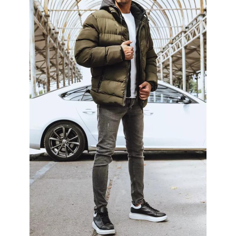 Pánska bunda zimná prešívaná FILL zelená