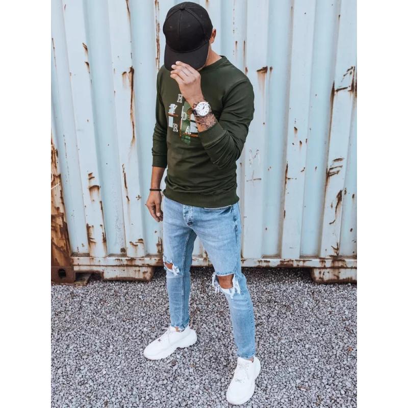 Pánská mikina s potiskem MAY khaki