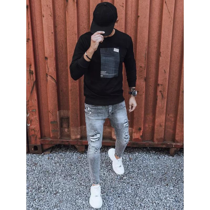 Pánska mikina s potlačou NET čierna