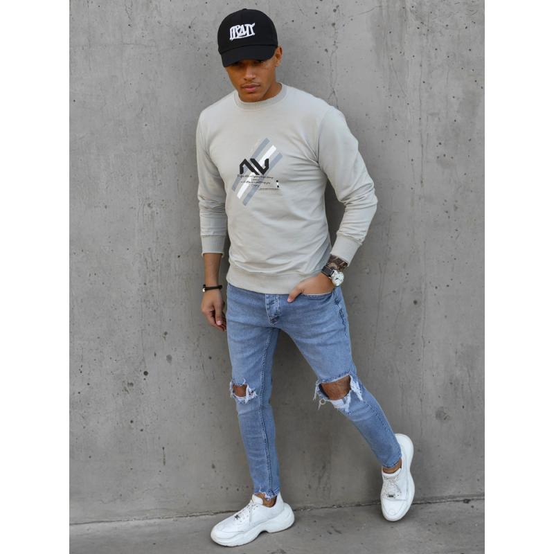 Pánská mikina s potiskem AVEA béžová