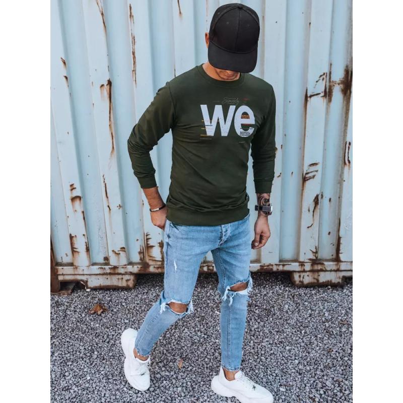Pánská mikina s potiskem WE khaki