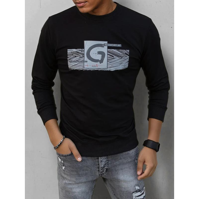 Férfi pulóver nyomtatott GEA fekete