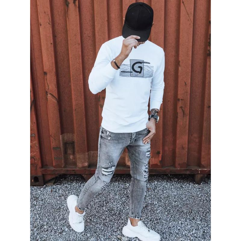 Pánská mikina s potiskem GEA bílá