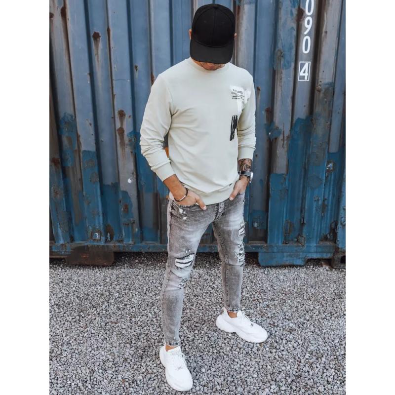 Pánska mikina s potlačou NIA béžová