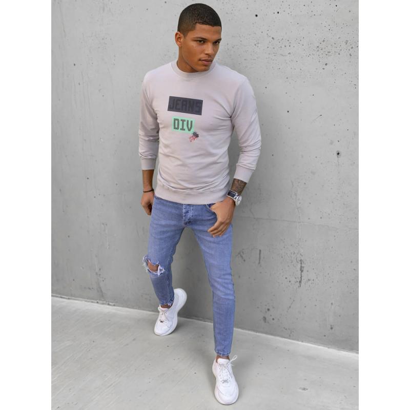 Pánská mikina s potiskem DIV béžová