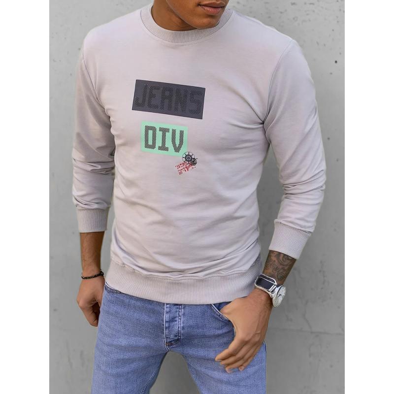 Pánská mikina s potiskem DIV béžová