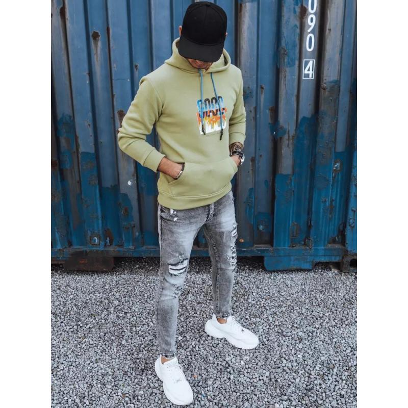 Pánská mikina s kapucí VIBES zelená