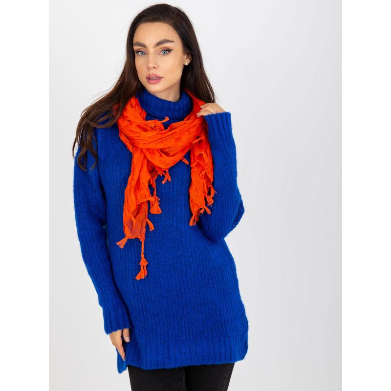 Női narancssárga légies sál rojtokkal