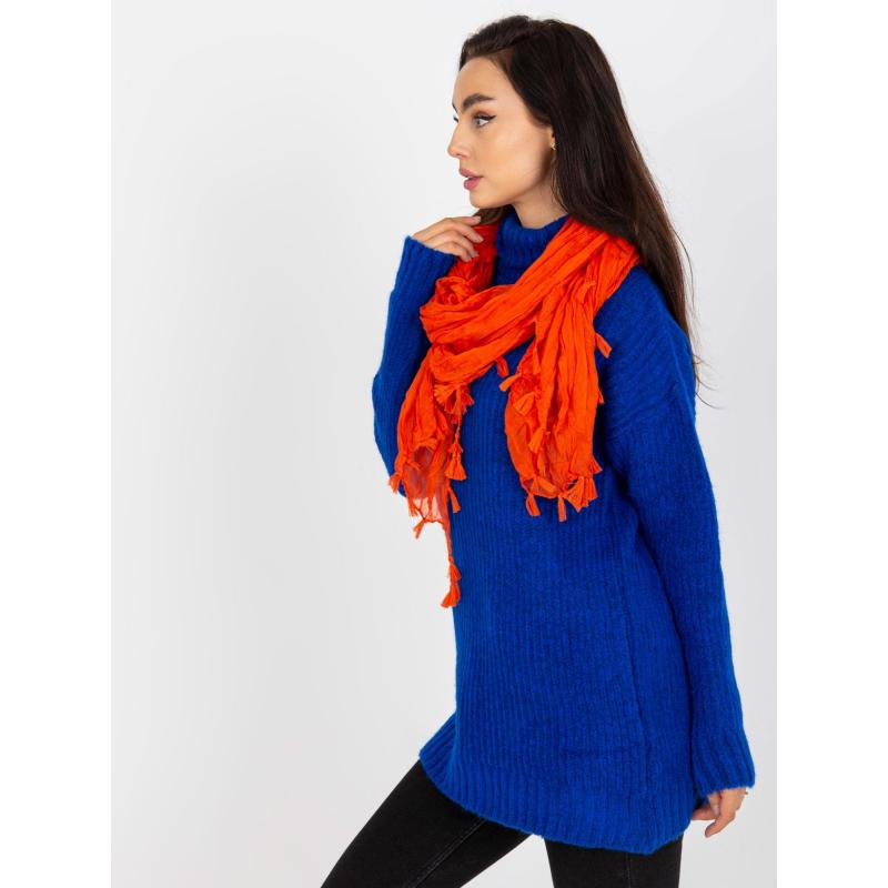 Női narancssárga légies sál rojtokkal