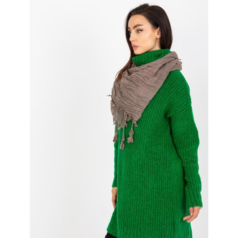 Női sál díszes szegéllyel ALEXA sötétbarna